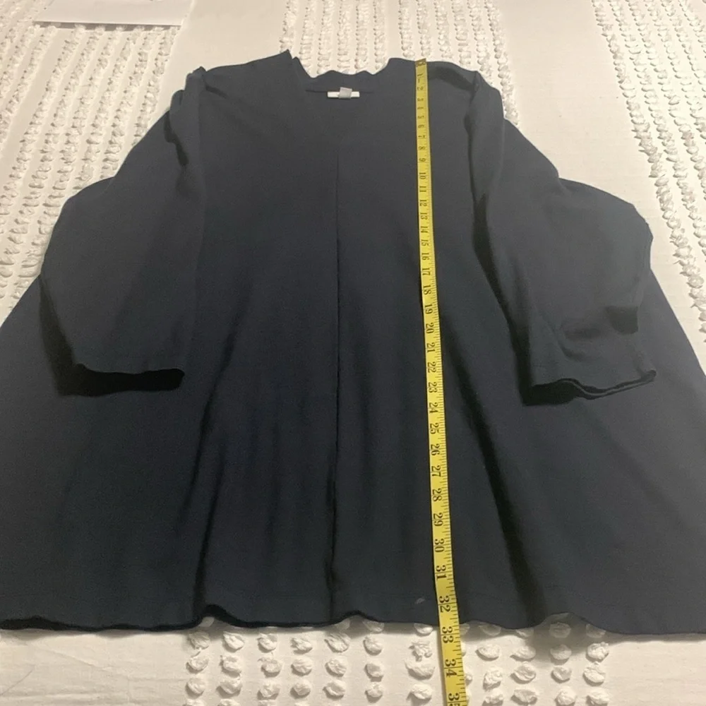 J. Jill Women’s Ponte Knit Classic V-Neck Navy Pullover Top Tunic 4X Lagenlook